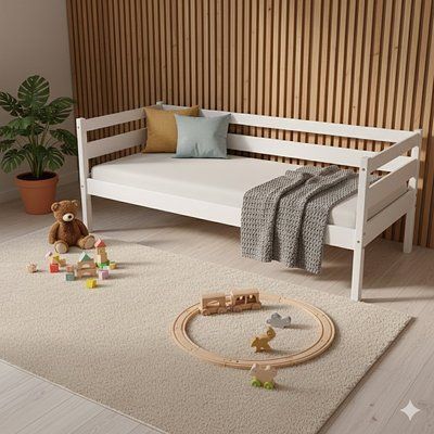 Підліткове ліжко біле на ніжках Babyson2 односпальне 80x190 см для дівчинки babyson 2 White фото
