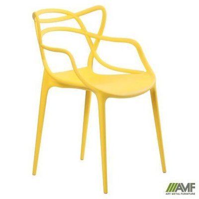 Пластиковий стілець AMF Viti жовтий для кухні кафе на вулицю 1375980179 фото