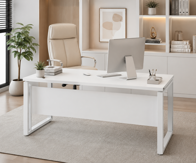 Письменный стол G-160х70 дсп с царгой белый Loft-design_G-160-18_white2 фото