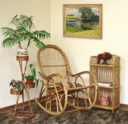 Кресло-качалка Черниговчанка плетенное из лозы ЧФЛИ-4/3 фото