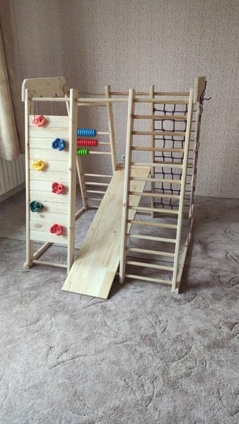 Детский спортуголок Акварелька-outdoor-2 высотой 150 см деревянный комплекс Sportbaby Акварелька- outdoor 2 фото