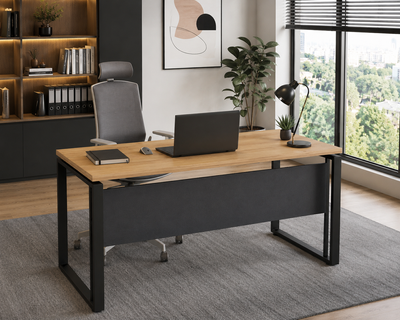 Письменный стол G-160х70 с царгой лдсп дуб-крафт-золотой Loft-design_G-160-18_kraft фото