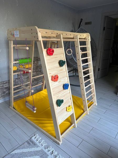 Детский спортуголок Акварелька-outdoor-2 высотой 150 см деревянный комплекс Sportbaby Акварелька- outdoor 2 фото