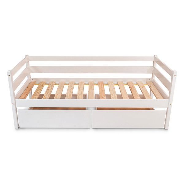 Подростковая кровать с ящиками Babyson 80х190 см белая деревянная babyson 1 белая фото