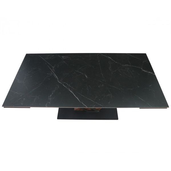 Стол обеденный Fernando Ceramic раздвижной 180-240*90 см черный мат/темный орех FERNANDO180BLDW-240 фото