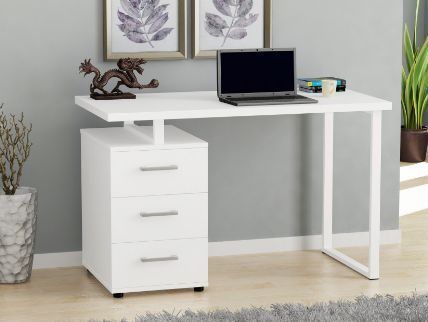 Письмовий стіл L-27 хром 120х60 см з тумбочкою лдсп горіх-модена Loft-Design_L27-gorih фото