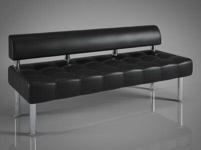 Офісний диван Тонус 180 см чорний глянець без підлокітників  Tonus black фото