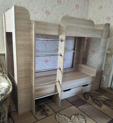 Двоярусне дитяче ліжко Твікс-2 Компаніт 70х190 см дсп дуб-сонома Tviks2_sonoma-70х190 фото