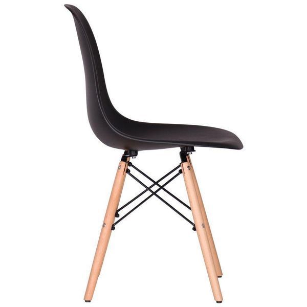 Пластиковый стул Aster-RL wood черный на ножках 545915 фото