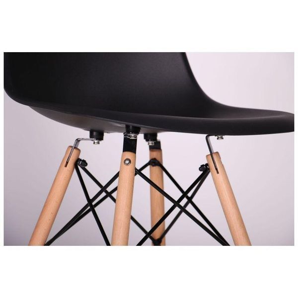 Пластиковый стул Aster-RL wood черный на ножках 545915 фото