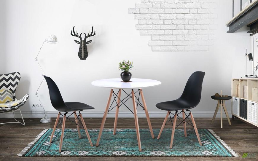 Пластиковый стул Aster-RL wood черный на ножках 545915 фото