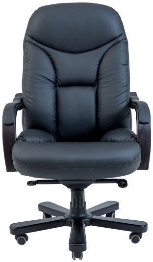 Офисное кресло Максимус-XL Вуд-венге М3 кожаное-комби черное Rich-Maximus фото