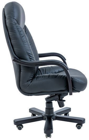 Офисное кресло Максимус-XL Вуд-венге М3 кожаное-комби черное Rich-Maximus фото