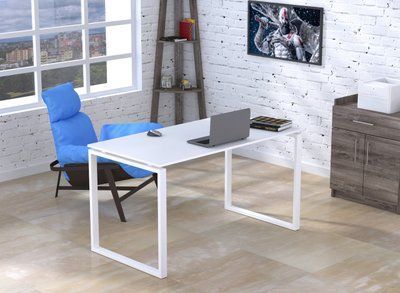 Письмовий стіл Q-135х70 см білий колір Loft-design_Q-135_white фото