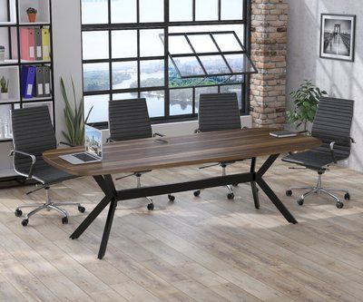 Овальний стіл для переговорів Академія 240х100 см дсп горіх Loft-Design_Akademiya_gorih фото