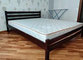 Ліжко односпальне Еко-90 дерев'яне на ніжках коричневе темний-горіх А0046021 фото