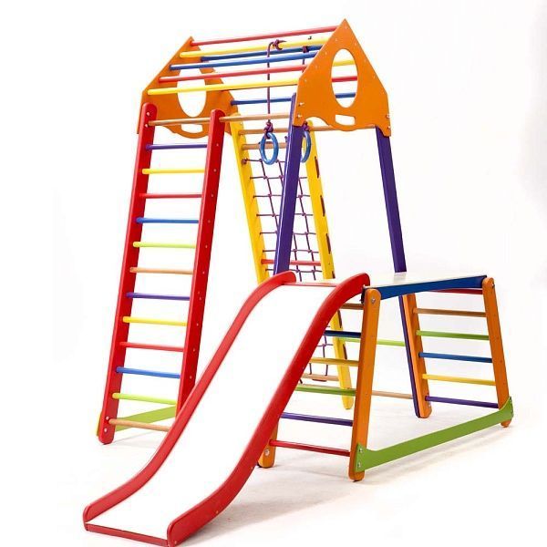 Спортуголок детский BambinoWood Color Plus 1-1 высотой 170 см для дома BambinoWood ColPlus 1-1 фото