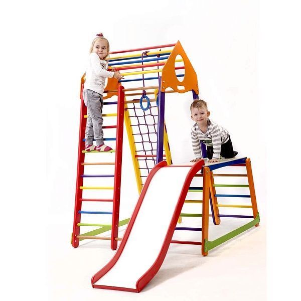 Спортуголок детский BambinoWood Color Plus 1-1 высотой 170 см для дома BambinoWood ColPlus 1-1 фото