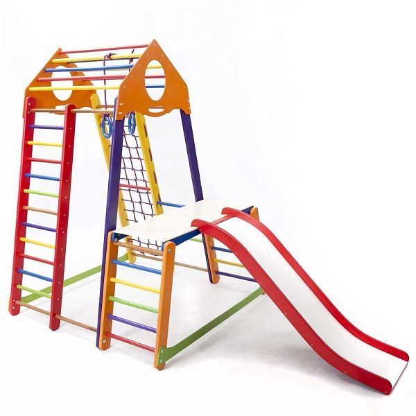 Спортуголок детский BambinoWood Color Plus 1-1 высотой 170 см для дома BambinoWood ColPlus 1-1 фото