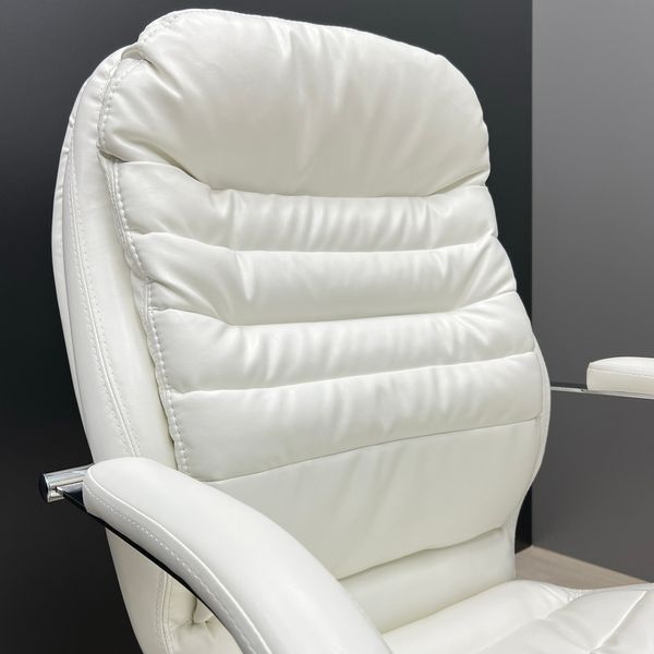 Офісне крісло шкіряне біле на полозах хром Richman Валенсія-СФ Rich_Valenciya-CF-white фото