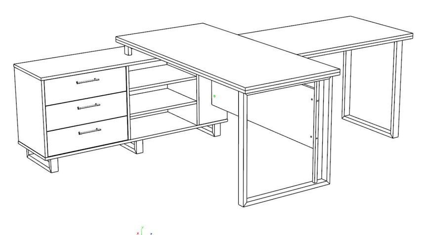 Письменный стол Нотариус угловой 160х140 см с тумбой дсп белого цвета Loft-design_Notarius_white фото