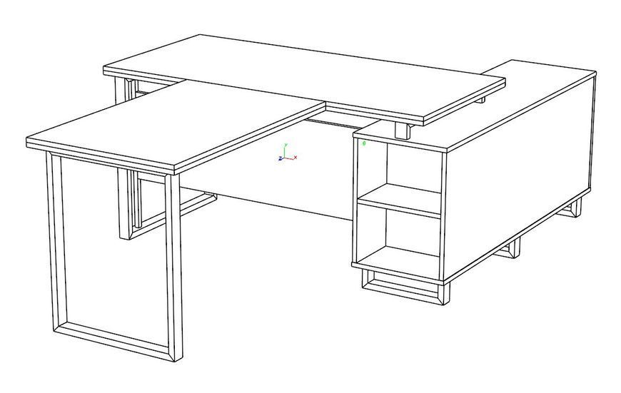Письменный стол Нотариус угловой 160х140 см с тумбой дсп белого цвета Loft-design_Notarius_white фото