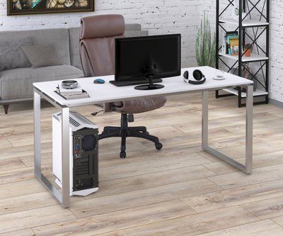 Письмовий стіл Q-160х70 см біла стільниця 16 мм Loft-Design_Q-160_white фото