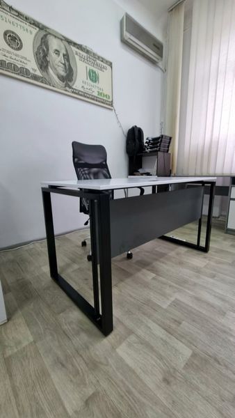 Письмовий стіл G-160х70 з царгою дсп білого кольору Loft-design_G-160-18_white фото