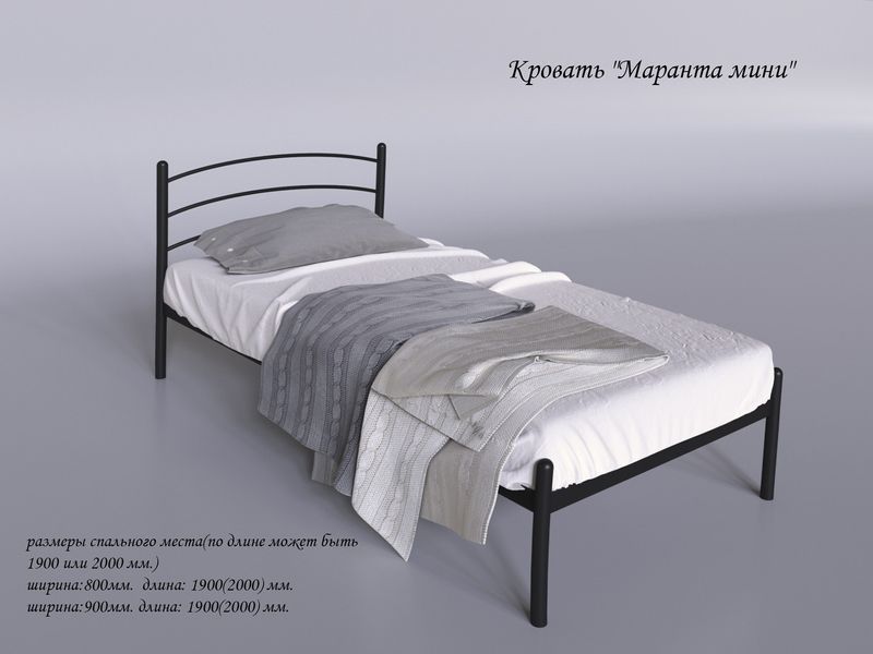 Бежеве ліжко Маранта-міні Tenero 800х1900 мм металеве Maranta-mini_80х190 фото