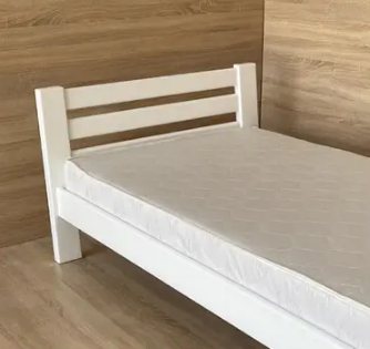 Ліжко односпальне Еко-90 дерев'яне на ніжках біле А0053315 фото