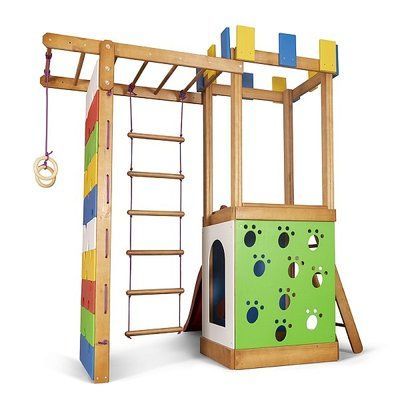 Дитячий ігровий комплекс Babyland-27 SportBaby дерев'яний з гіркою та гімнастичною стінкою Babyland-27 фото