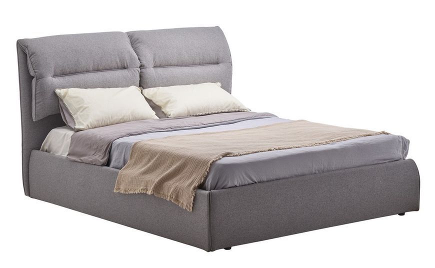 Кровать двуспальная мягкая Сандра 160*200 см подиум серого цвета А0060041 фото