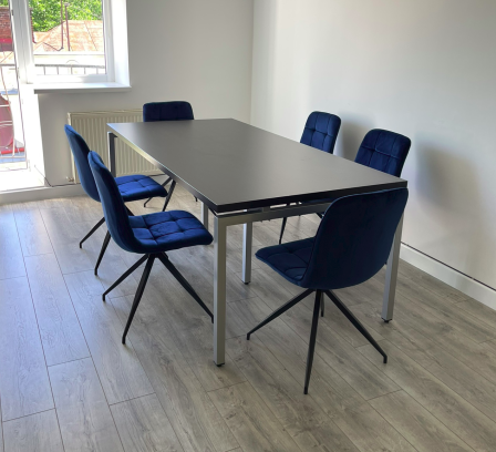 Стіл в офіс для переговорів Q-200х100 см стільниця дсп венге Loft-Design_Q-200_venge фото
